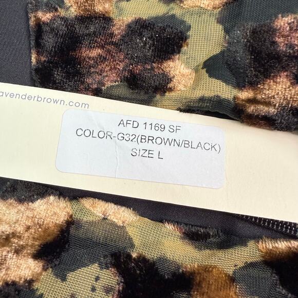 Lavender Brown Stitch Fix Leopard Print Keyhole Detail Shift Dress Large NWT - Picture 4 of 8